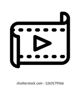 Create creative video icon. Movie, film, cinema. Edit multimedia. Music, sound, photos.