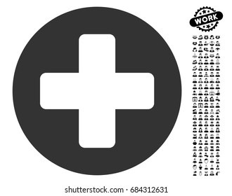 Create Cross icon with black bonus profession icon set. Create Cross vector illustration style is a flat gray iconic element for web design, app user interfaces.