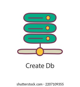 Create Db Filled Outline Icon Design illustration. Data Symbol on White background EPS 10 File 