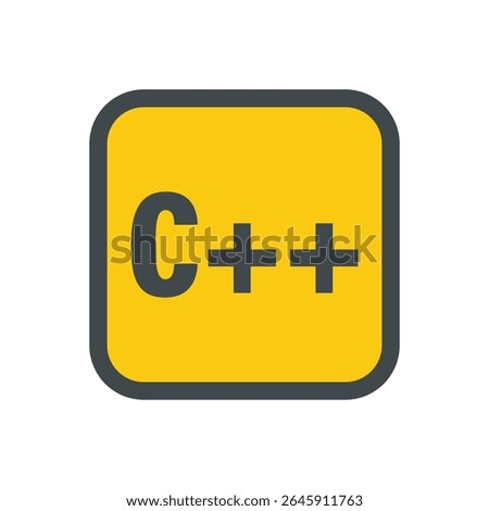 Create a digital illustration of a C++ programming language logo.