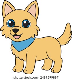 crear un perro Lucy arte en el fondo blanco