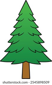 criar um vetor de abeto de Douglas com um fundo branco