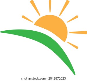 Create draw simple sun vector logo