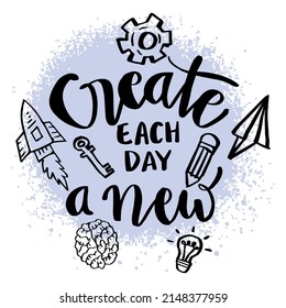 Create each day a new. Poster quote.