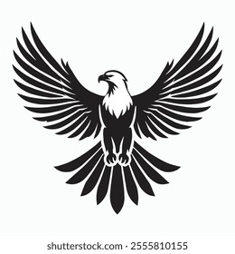 Create an eagle silhouette style with a white background