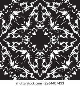 Create an elegant design with classic elements like swirls, leaves, and a wreath, inspired by the intricate patterns of Victorian and Arabic art. Incorporate a damask or arabesque pattern