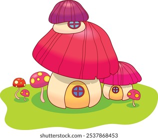 Create a fairytale image with mushrooms