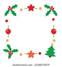  Create festive designs with this Christmas elements border design vector, featuring holiday decorations like snowflakes, wreaths, and ornaments. Perfect for cards, invitations, and decor.