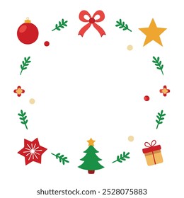  Create festive designs with this Christmas elements border design vector, featuring holiday decorations like snowflakes, wreaths, and ornaments. Perfect for cards, invitations, and decor.