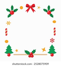 Create festive designs with this Christmas elements border design vector, featuring holiday decorations like snowflakes, wreaths, and ornaments. Perfect for cards, invitations, and decor.