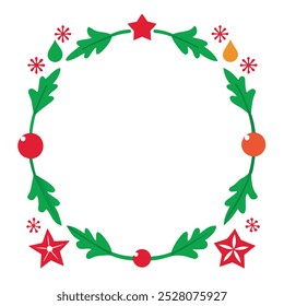  Crie desenhos festivos com este vetor de design de borda de elementos de Natal, com decorações de férias como flocos de neve, coroas de flores e ornamentos. Perfeito para cartões, convites e decoração.