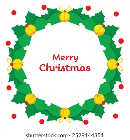 Create a festive look with this holiday frame made of lush green leaves. Ideal for seasonal decor, invitations, and digital designs, adding a natural and elegant touch to your projects.