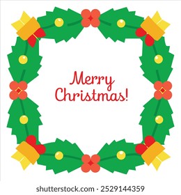 Create a festive look with this holiday frame made of lush green leaves. Ideal for seasonal decor, invitations, and digital designs, adding a natural and elegant touch to your projects.
