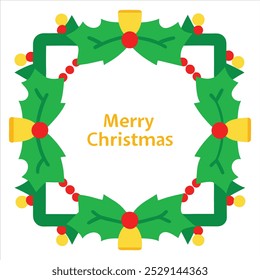 Create a festive look with this holiday frame made of lush green leaves. Ideal for seasonal decor, invitations, and digital designs, adding a natural and elegant touch to your projects.