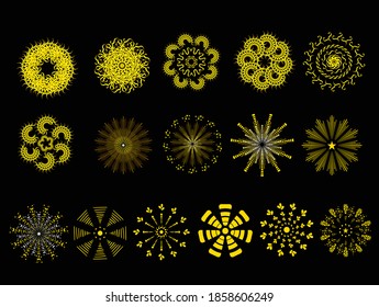 Create fireworks set element vector 