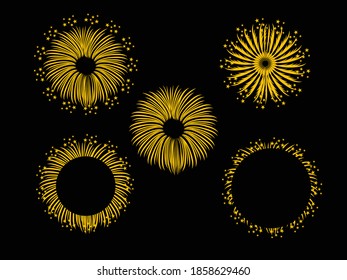 Create fireworks set element vector 