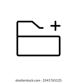 Create folder icon Outline set in black and white color