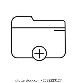 Ícone Criar pasta. ícone de linha fina simples.