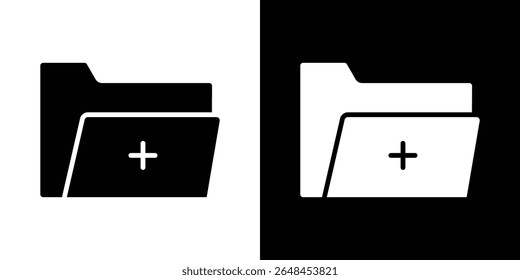 Create folder icon symbol collection. Flat vector stock illustration.