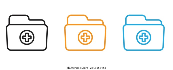 Create folder icon Thin line illustration set