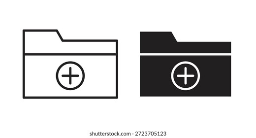 Erstellen Sie Ordner-Symbole, Vektorgrafik-Kollektion für Web-Designs. Flache Symbole