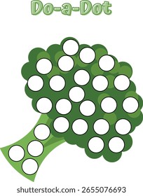 Crie uma atividade divertida e educativa do-a-Dot para crianças usando este formato de brócolis! Cada círculo pode ser preenchido com marcadores de pontos, adesivos ou colorido com lápis de cera. 