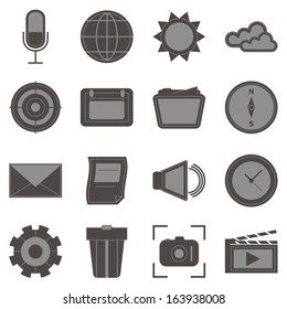 Create function icons on white background, stock vector