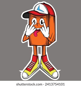 create a funny cartoon of a puppet mascot insulting his opponent