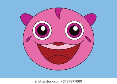 Create a funny face vector illustration with a humorous expression Perfect for playful designs, comical characters, and lighthearted projects