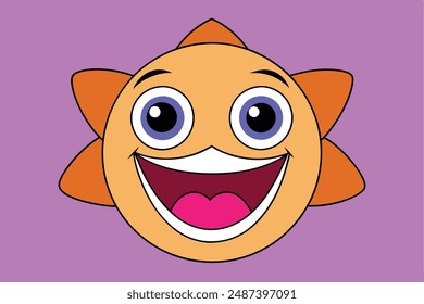 Create a funny face vector illustration with a humorous expression Perfect for playful designs, comical characters, and lighthearted projects