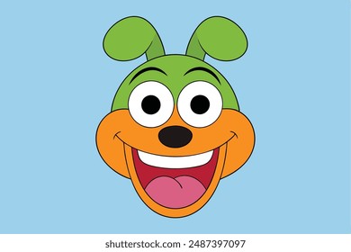 Create a funny face vector illustration with a humorous expression Perfect for playful designs, comical characters, and lighthearted projects