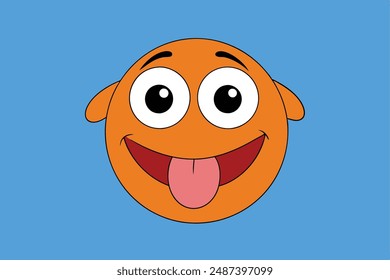 Create a funny face vector illustration with a humorous expression Perfect for playful designs, comical characters, and lighthearted projects