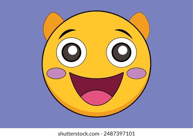 Create a funny face vector illustration with a humorous expression Perfect for playful designs, comical characters, and lighthearted projects