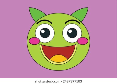 Create a funny face vector illustration with a humorous expression Perfect for playful designs, comical characters, and lighthearted projects