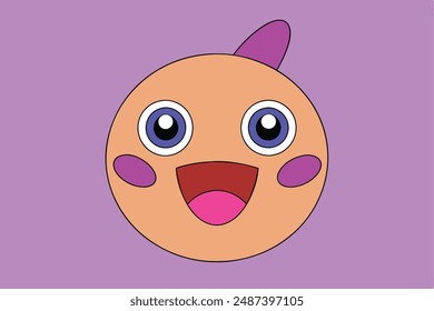 Create a funny face vector illustration with a humorous expression Perfect for playful designs, comical characters, and lighthearted projects