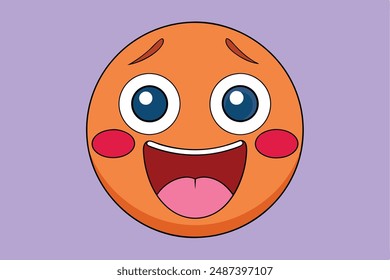 Create a funny face vector illustration with a humorous expression Perfect for playful designs, comical characters, and lighthearted projects