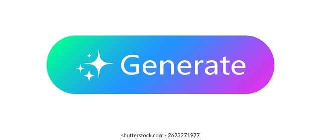 Create Generate Stars Artificial Intelligence Button Colorful AI Icon Isolated Vector Illustration