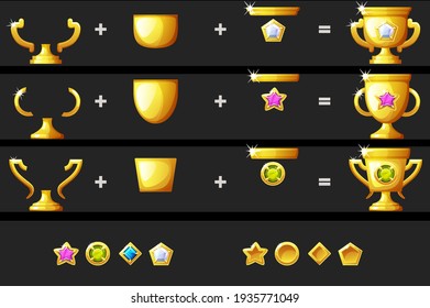 Erstellen Sie eine goldene Kugel mit einem Diamanten für das Spiel.