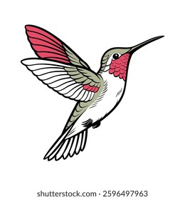create a goldfinch hummingbird  vector style with white backgru