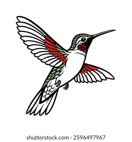 create a goldfinch hummingbird  vector style with white backgru