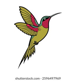 create a goldfinch hummingbird  vector style with white backgru