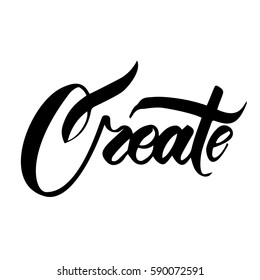 Create handwritten inscription. Lettering elegant. Isolated on white background.