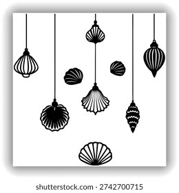 Create a highly realistic, high-resolution image of a collection of assorted sea shells suspended in mid-air or artistically arranged on a clean white background. Include a variety of shell types such