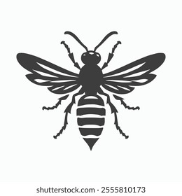 Create a hornet silhouette style with a white background