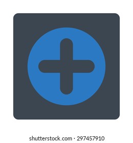 Create icon from Primitive Buttons OverColor Set. This rounded square flat button is drawn with smooth blue colors on a white background.