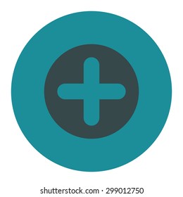 Create icon from Primitive Round Buttons OverColor Set. This round flat button is drawn with soft blue colors on a white background.