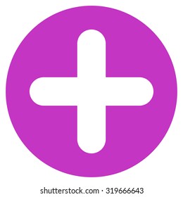 Create icon from Primitive Set. This isolated flat symbol is drawn with violet color on a white background, angles are rounded.