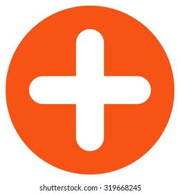 Create icon from Primitive Set. This isolated flat symbol is drawn with orange color on a white background, angles are rounded.