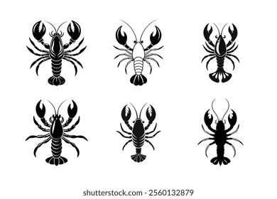 create an image of lobster silhouette vector