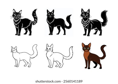 Create a image of somali cat silhouette vector